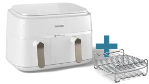 Airfryer 2 en 1 Serie 3000 Freidora de aire con doble cesta blanca Airfryer 2 en 1 Serie 3000 Freidora de aire con doble cesta blanca