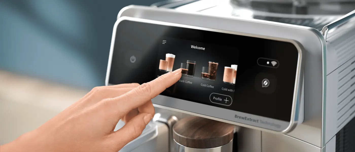 Je favoriete koffie, met één druk op de knop Je favoriete koffie, met één druk op de knop