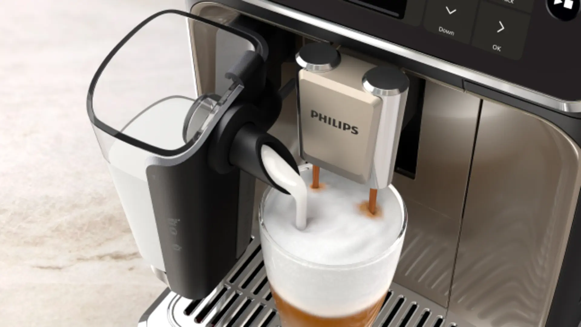 Silkeblødt mælkeskum med LatteGo-mælkesystem Silkeblødt mælkeskum med LatteGo-mælkesystem