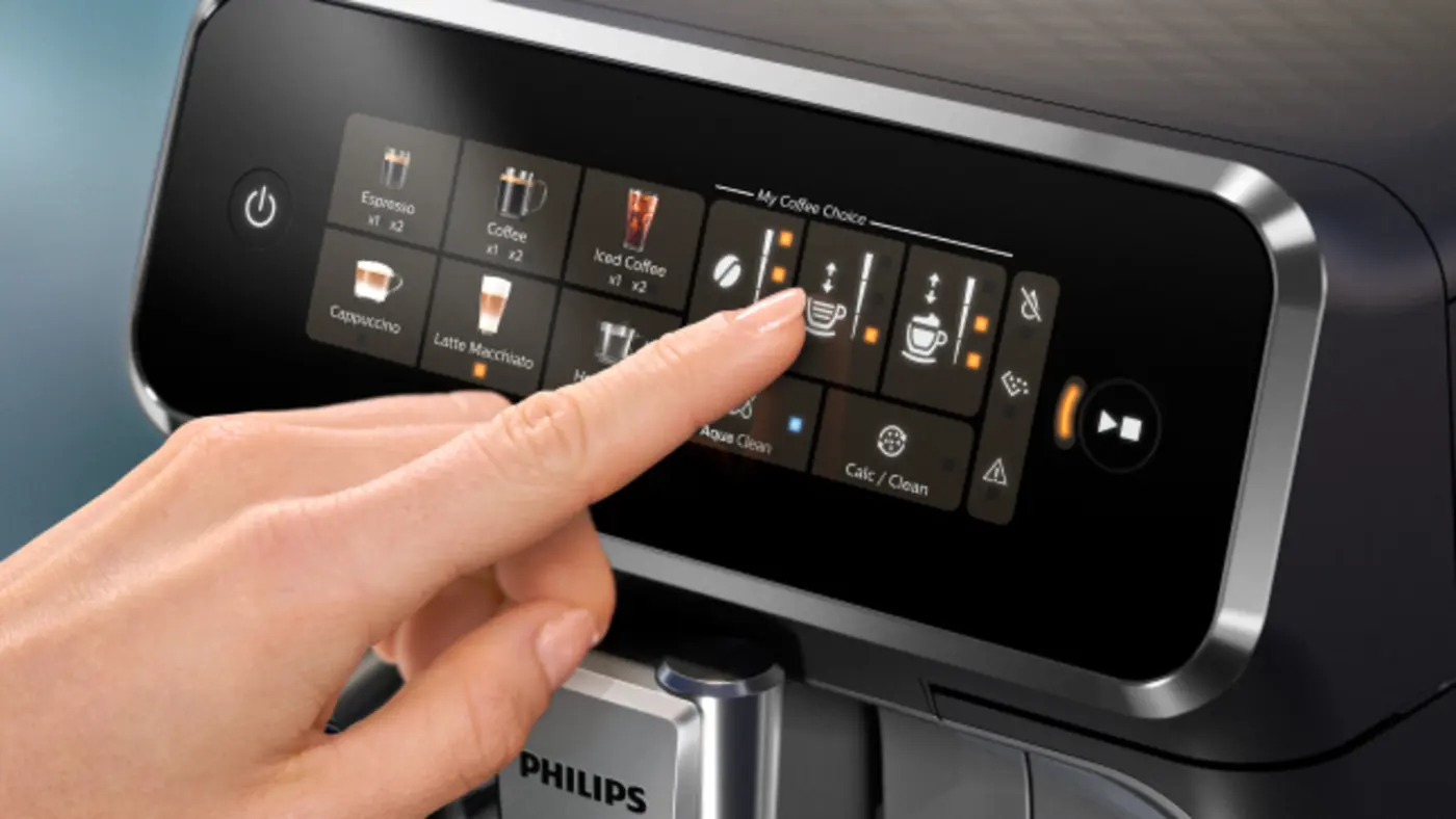 Easily select, customize and save your favorite coffee Easily select, customize and save your favorite coffee