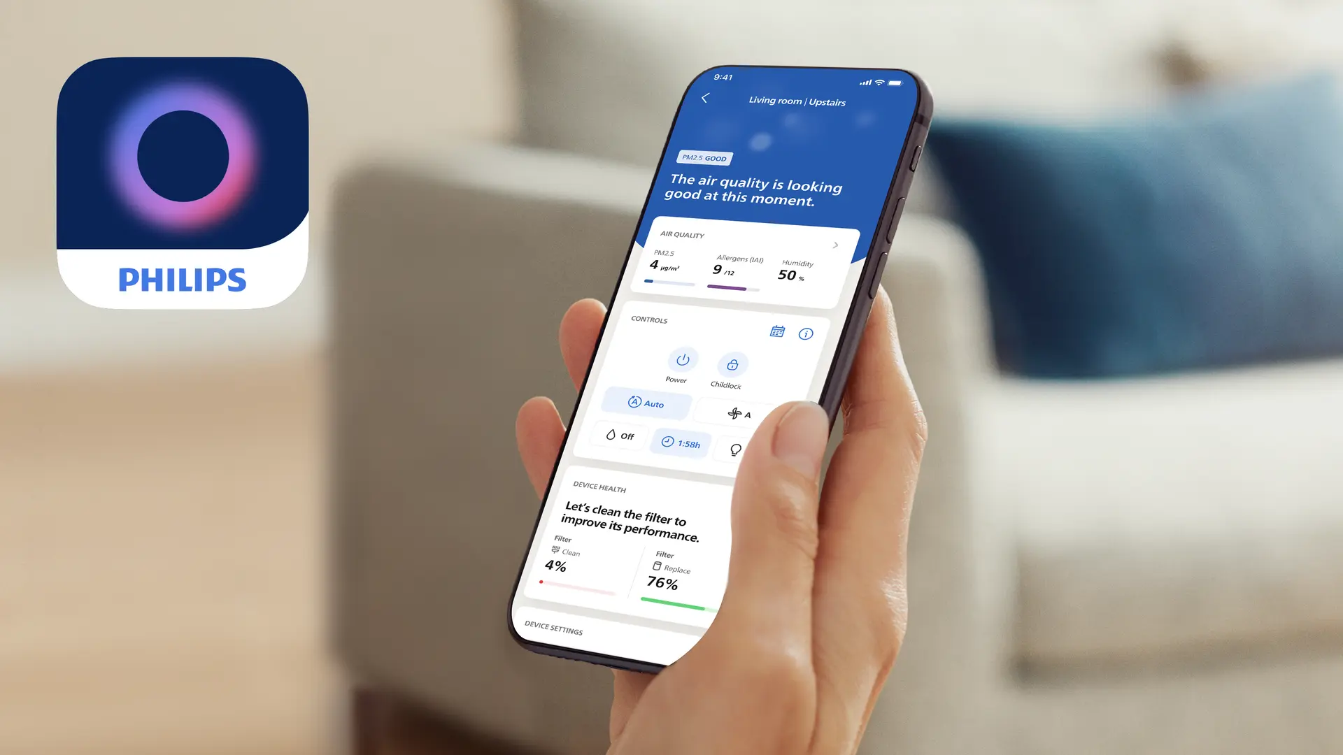 Odkryj potencjał swojego domu z aplikacją Philips Air+ Odkryj potencjał swojego domu z aplikacją Philips Air+