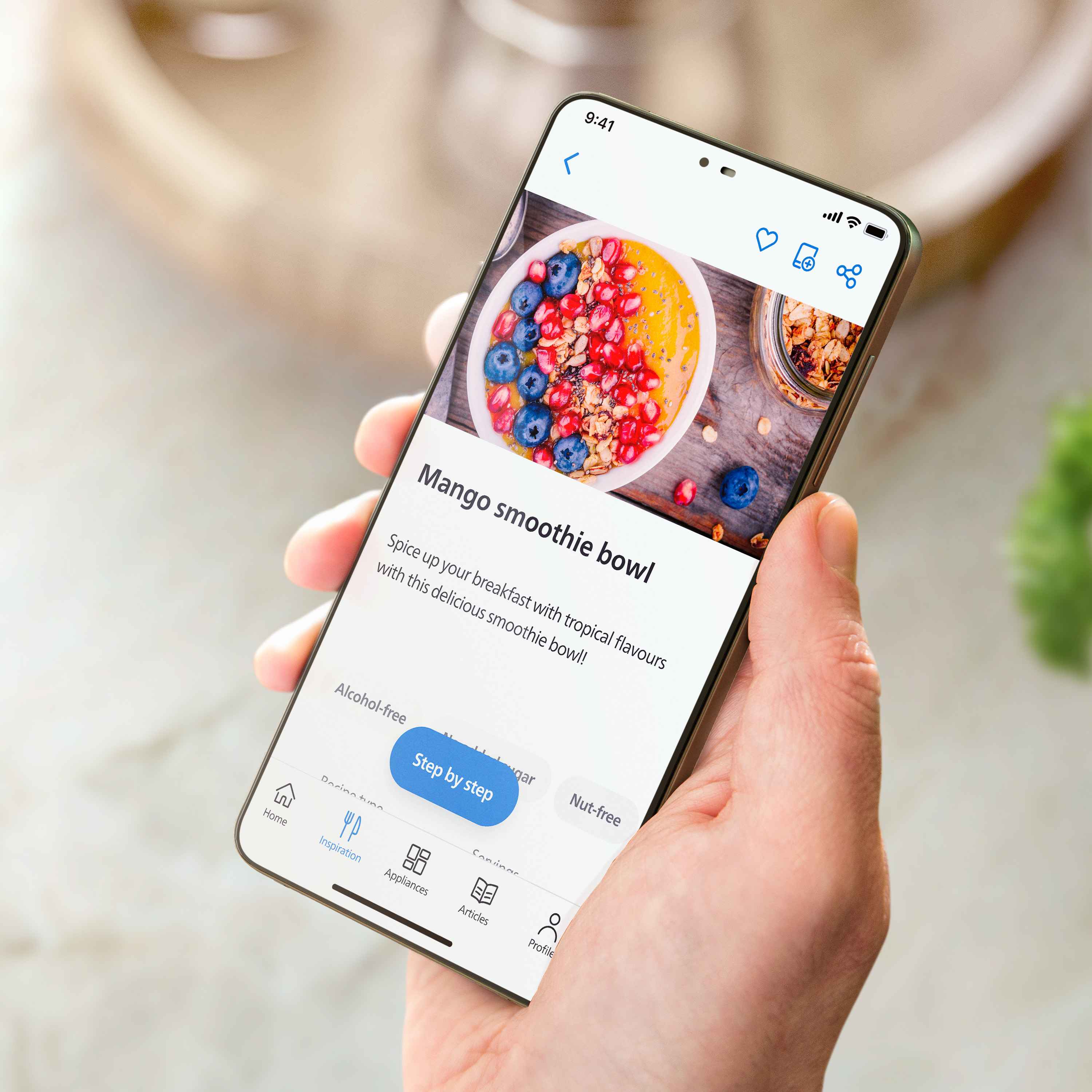 Last ned HomeID-appen og få tilgang til hundrevis av inspirerende ideer til drikke, snacks, desserter og hele måltider. Sunne matvalg har aldri smakt bedre. Last ned HomeID-appen og få tilgang til hundrevis av inspirerende ideer til drikke, snacks, desserter og hele måltider. Sunne matvalg har aldri smakt bedre.