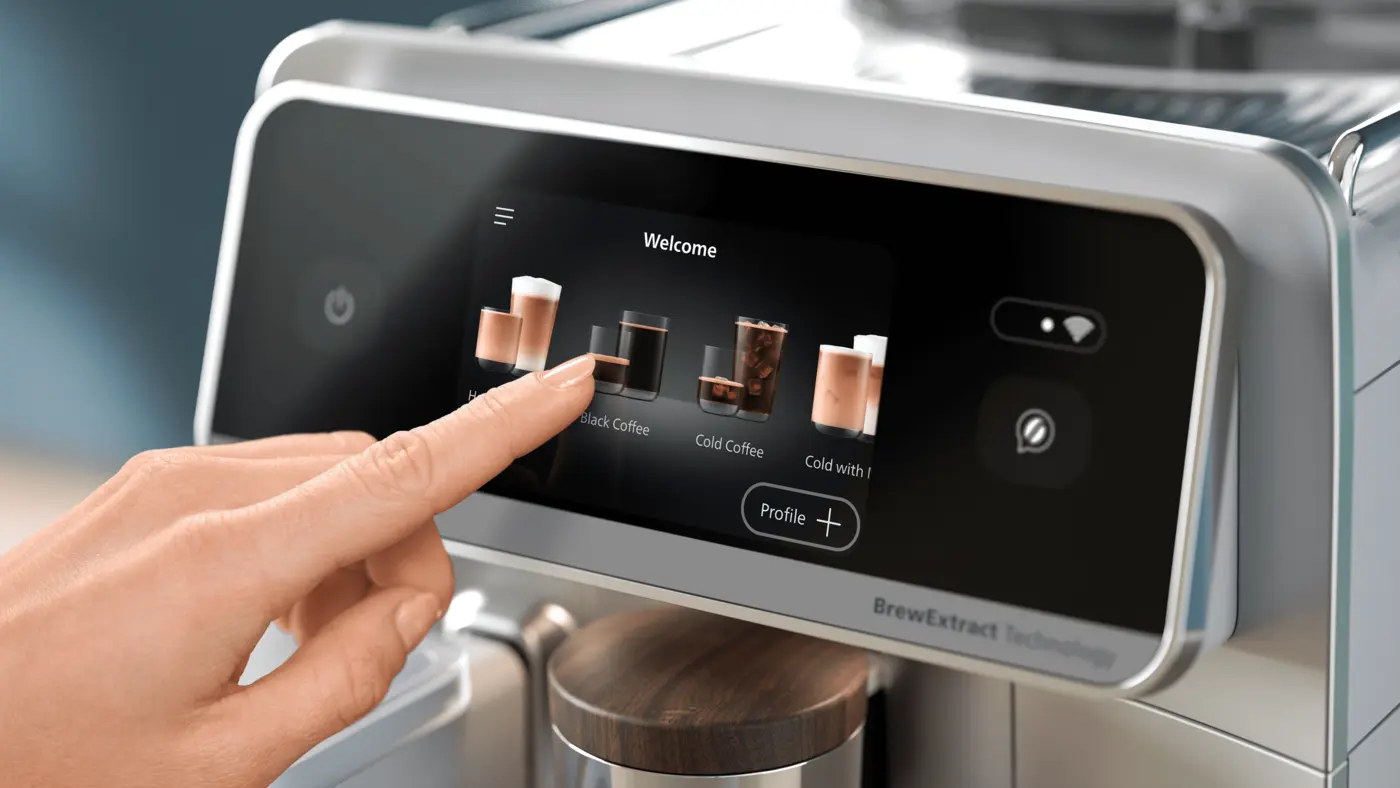 Velg, tilpass og lagre din favorittkaffe enkelt Velg, tilpass og lagre din favorittkaffe enkelt
