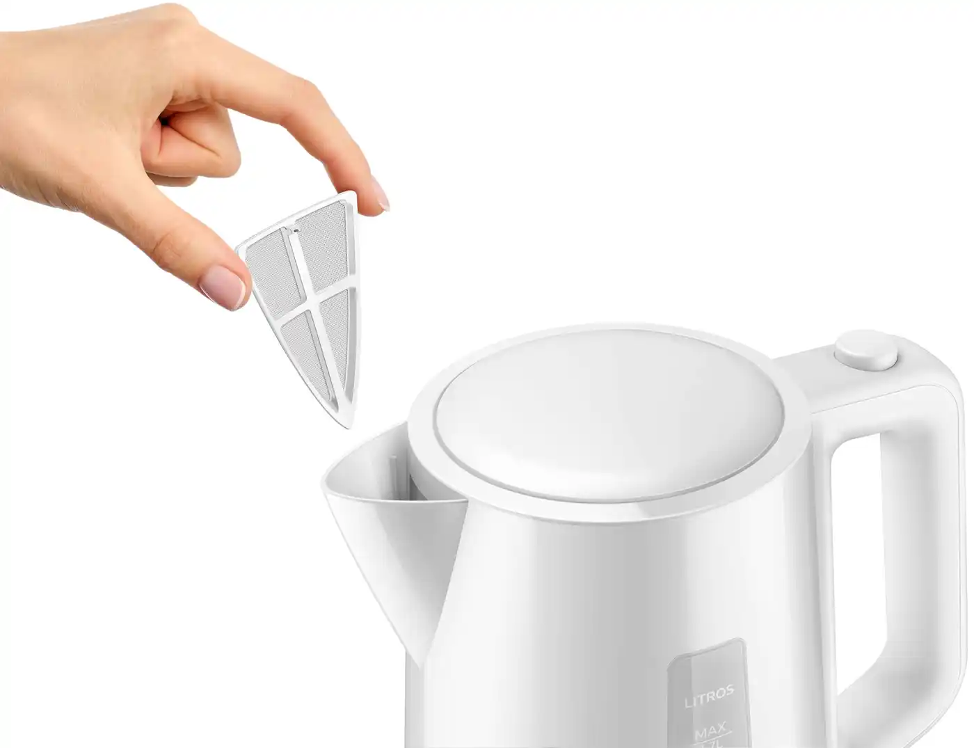 Het antikalkfilter zorgt voor schoon water in jouw kopje Het antikalkfilter zorgt voor schoon water in jouw kopje