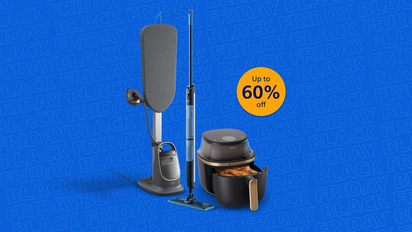 Banner advertising the upcoming Black Friday event on the Philips Home website. Banner advertising the upcoming Black Friday event on the Philips Home website.