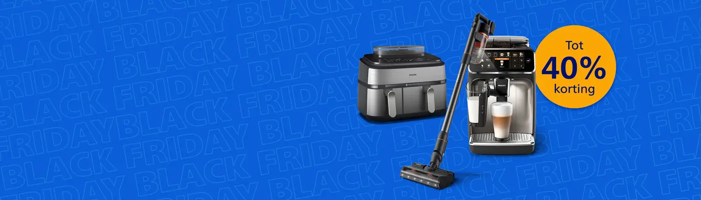 Banner die het Black Friday-evenement op de Philips Home-website aankondigt Banner die het Black Friday-evenement op de Philips Home-website aankondigt