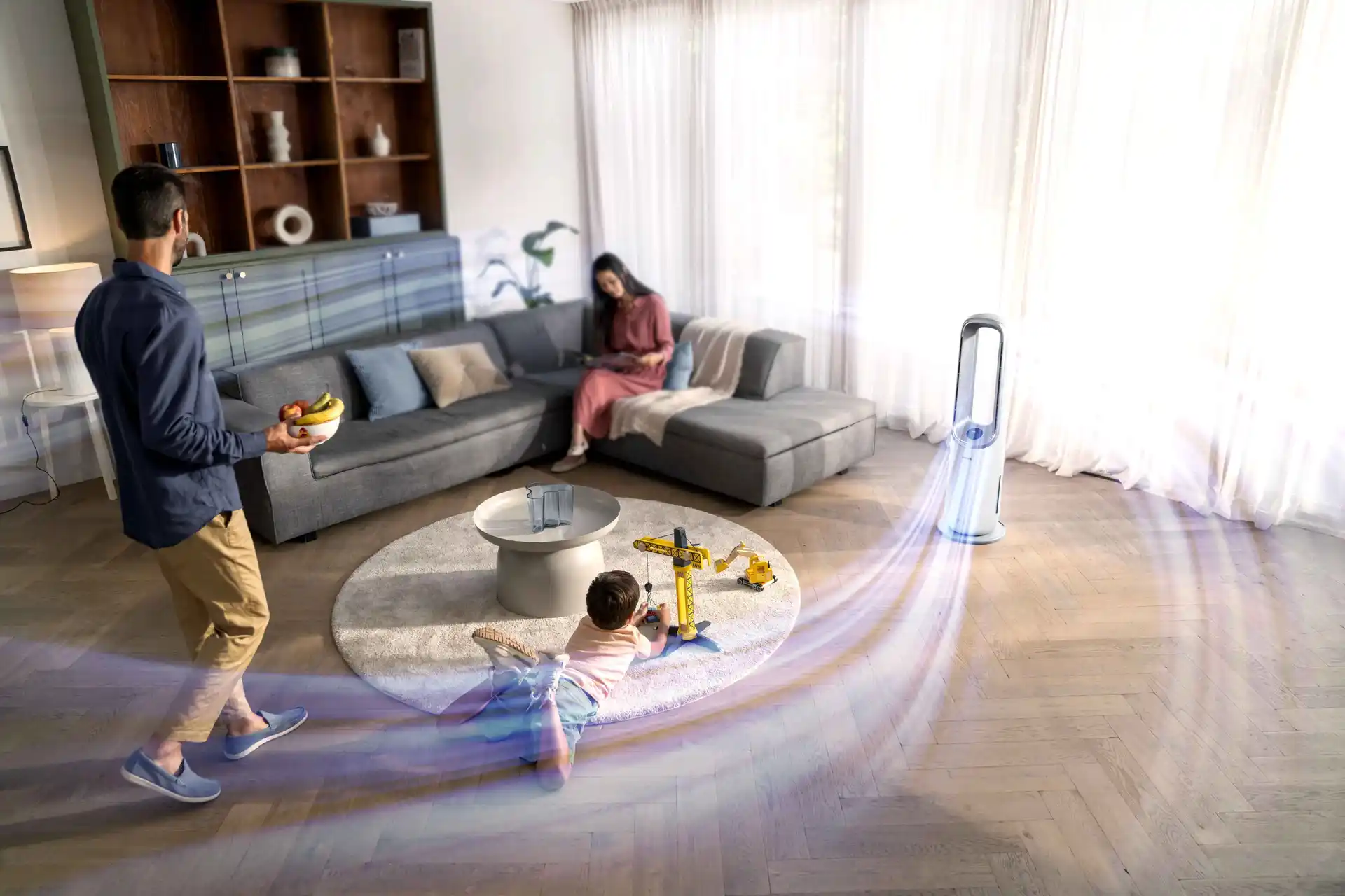 Purifie efficacement les grandes pièces jusqu'à 70 m2 Purifie efficacement les grandes pièces jusqu'à 70 m2