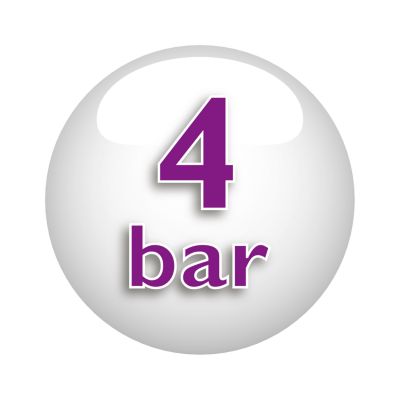 Hasta 4 bares de presión de vapor