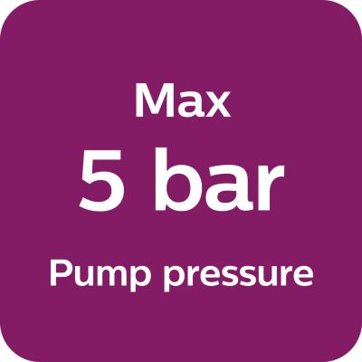 Fino a 5 bar di pressione della pompa