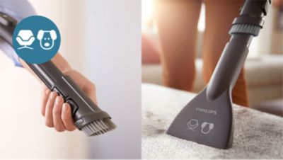 Inbyggd borste och inbyggt möbelmunstycke