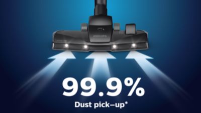 99,9 % dammuppsugningsförmåga**