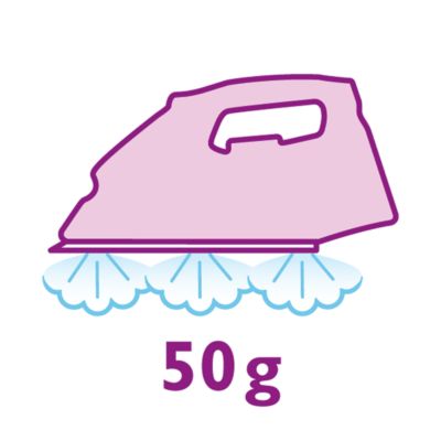 Steam up to 50 g/min