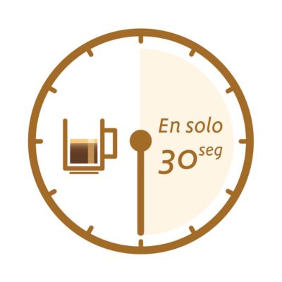 Una taza de café en 30 segundos.