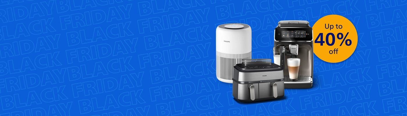 Banner announcing the Black Friday event on the Philips Home website Banner announcing the Black Friday event on the Philips Home website